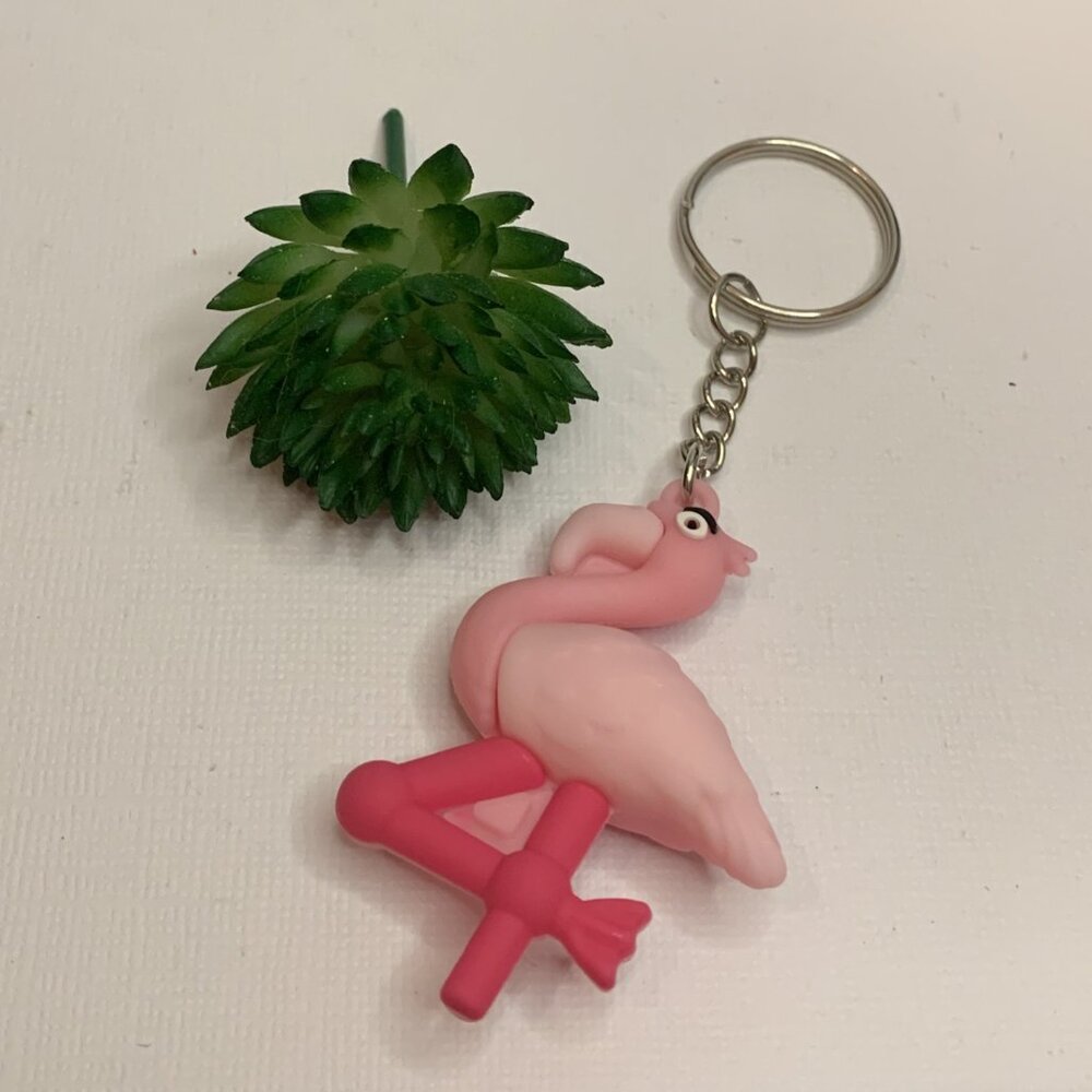 Flamingo Keychain, Flamingo, Gift Idea, Florida Keychain, Silly Animal Accessory